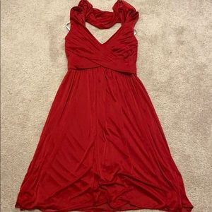 Red short bridesmaid dress